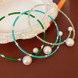 Beaded Necklace With Imitation Artificial Pearls And Glass Beads Elegant Handmade Choker For Women Fashion Jewelry Accessory