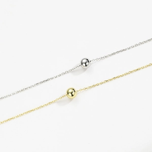Minimalist 925 sterling silver ball pendant necklace in gold and silver finishes