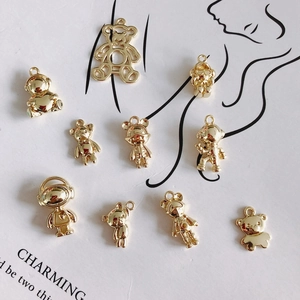 DIY gold alloy hollow bear robot charms and astronaut pendants for jewelry making