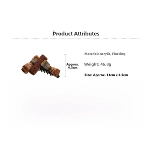 Detailed specs of a brown flocking bow hair claw clip measuring 13cm for autumn wear