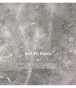 Detailed view of lightweight water-resistant PU fabric with textured twill surface