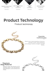 Detailed macro view showing the 316L titanium steel coffee bean links with polished gold finish