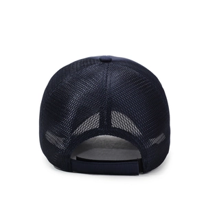 Casquette de baseball en mesh bleu foncé avec dos respirant et bride velcro réglable
