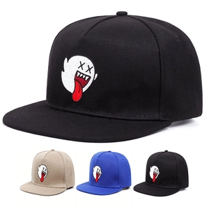 Ghost Stickerei Baseball Kappe Flache Krempe Baumwolle Verstellbar Sonnenschutz Hip Hop Streetwear Snapback Hut