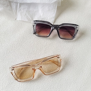 Chic vintage oversized square sunglasses in grey purple and amber tea colors