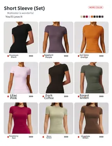 Grid view showing nine colors of women's quick-dry compression yoga and running sets
