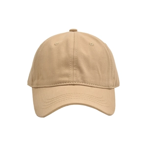 Classic khaki cotton baseball cap with curved brim and breathable eyelets for outdoors
