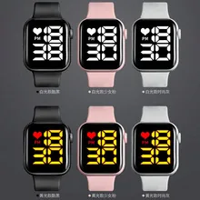 Digital nurse watches with LED display in black, pink, and grey silicone straps