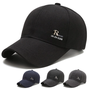 Casquette De Baseball Pour Hommes En Serge De Coton Visière Courbée Boucle Métallique Réglable Protection Solaire