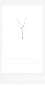 Detail view of S925 sterling silver teardrop necklace with Y-shaped tassel measurements