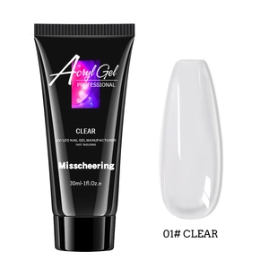 Clear 30ml UV LED nail extension gel for quick building with transparent nail tip effect
