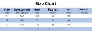 Detailed size chart for the strapless slim fit long dress with measurements in cm