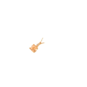 Minimalist square yellow zircon pendant necklace with gold plated chain and diamond accents