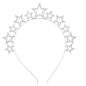 Silver alloy star headband with rhinestones for Independence Day celebration parties