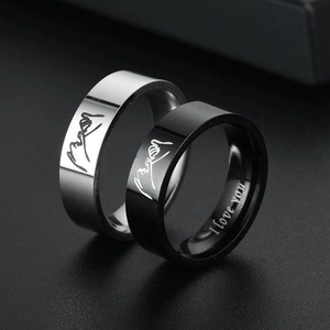 Titanium Steel Pinky Promise Couple Rings I Love You Engraved Hand In Hand Bands For Men Women Wedding Promise Jewelry Gift