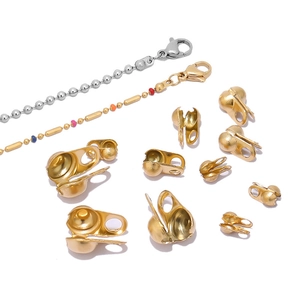 Stainless steel bead crimp covers and jewelry clasps for DIY necklace bracelet making
