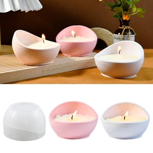 Siliconen Mal DIY Wiegvorm Halfronde Kom Voor Kaarsen Maken Aromatherapie Kaarsenhouder Gips Vetplanten Pot Decor