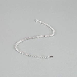 Sparkling S925 sterling silver phoenix tail chain bracelet with lobster clasp and extender