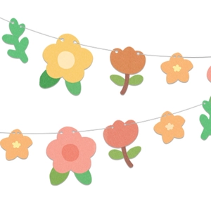 Striscione con fiori e foglie per feste di compleanno e decorazioni scolastiche