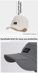 Lightweight 60g kids sun hat with breathable fabric and mountain patch detail