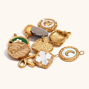 Assorted 18K gold plated heart and bee charms for DIY necklace and bracelet jewelry making