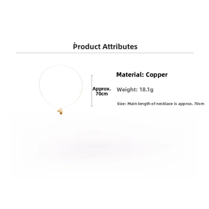 Detail view of 18k gold plated drop pendant necklace with 70cm chain and 18.1g weight