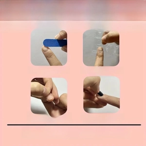 Operating instructions for applying floral press-on nails with jelly glue pads