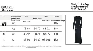 Tableau des tailles pour robe longue ajustée à col montant en centimètres