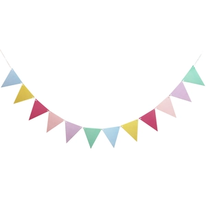 Colorful triangular paper bunting flags for birthday party and school classroom decoration