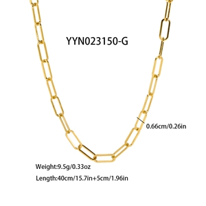 Detailed dimensions of 18K gold plated stainless steel curb chain with extension