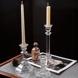 Set di tre portacandele nordici in vetro esagonale per decorazioni domestiche eleganti