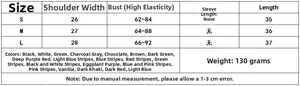 Detailed size chart for Y2K sleeveless knitted vest with measurements in cm