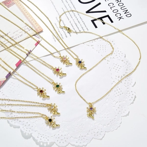 Colorful zircon sunflower pendant necklaces in multiple colors on a gold chain