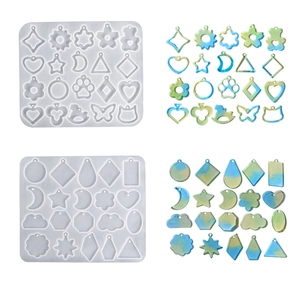 DIY flower and geometric epoxy resin silicone molds for earrings and pendants