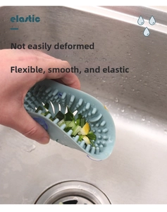 Filtro per lavandino in silicone grigio flessibile con alta elasticità per capelli e resti