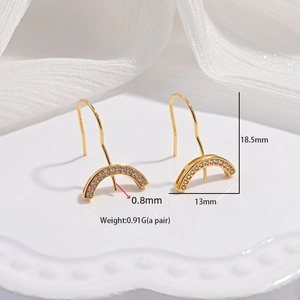Ganci per orecchini a semicerchio in argento S925, altezza 18,5mm e larghezza 13mm