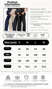 Tableau des tailles détaillé du pantalon de yoga maternité avec conseils d'entretien