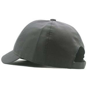 Dark grey quick-dry baseball cap with honeycomb texture and adjustable back strap