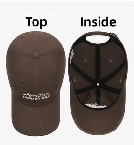 Vue macro d'une casquette en coton montrant la broderie et la structure intérieure