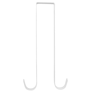 White metal double door hook for wreath hanging with a minimalist U-shaped design