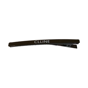 Y2K metal hair clip featuring white letter print on a sleek black duckbill hair barrette