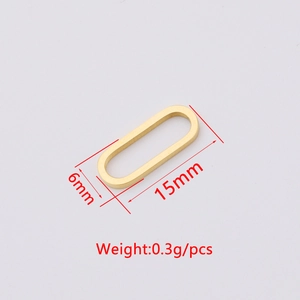 Polished gold oval titanium steel hoop earring accessory 15mm by 6mm size specifications