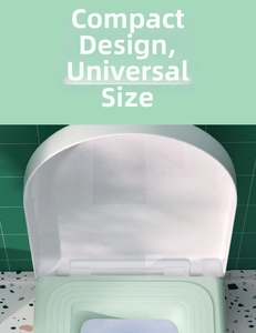 Macro view of light green EVA toilet seat cover with textured waterproof pattern and universal fit