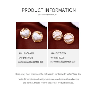 Fiche technique détaillée de boucles d'oreilles perles dorées 16K avec dimensions