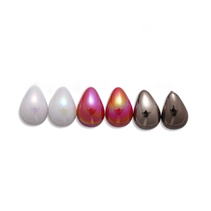 Set of six colorful teardrop acrylic stud earrings with mirror finish and steel needles