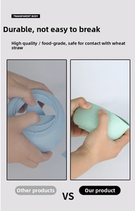 Wheat straw lunch box detail showing durability and high drop resistance performance.