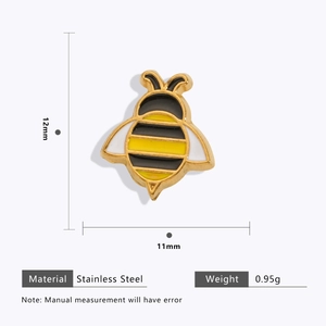 Detailed specs of the 12x11mm stainless steel bee charm for DIY jewelry making