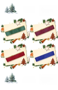 Velvet Christmas ribbons with gold edges in green, red, and blue for gift wrapping