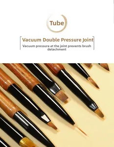 Détail du manche de pinceau en bois avec double pression sous vide pour durabilité