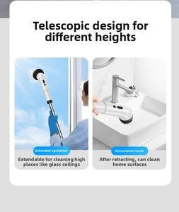Spazzola elettrica per pulizia con asta telescopica per finestre e modalità manuale lavello